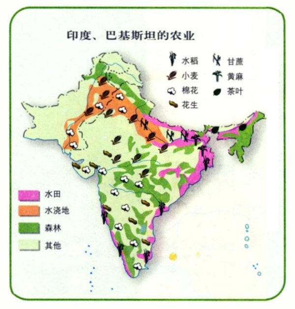 印度粮食作物的分布图图片